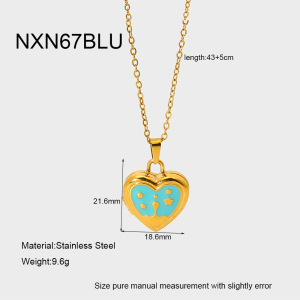 Colliers Pendentifs Pour Femmes En Acier Inoxydable Doré, Motif Cœur h5 