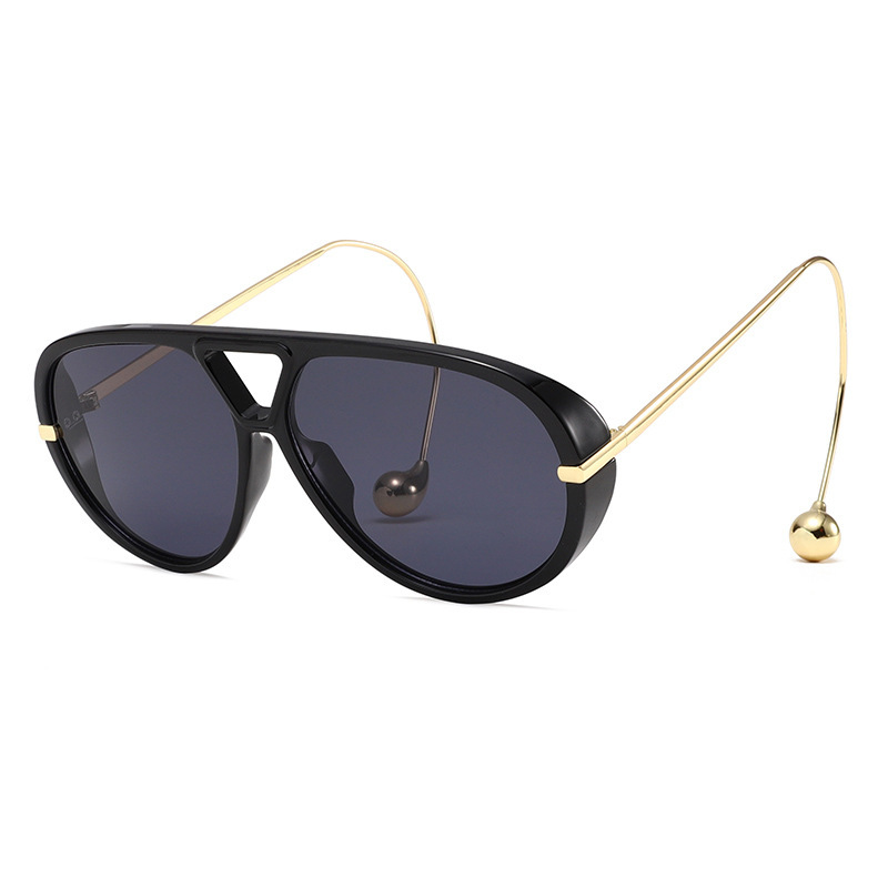 1 Paire De Lunettes De Soleil Simples Pour Femmes, Style Punk, Couleur Unie, En Métal 