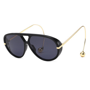 1 Paire De Lunettes De Soleil Simples Pour Femmes, Style Punk, Couleur Unie, En Métal h5 