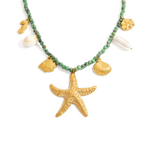 Colliers À Pendentif Tortue De Vacances En Acier Inoxydable Couleur Or Pour Femmes h5 Image6