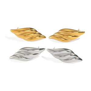 1 Paire De Boucles D'Oreilles À Clous En Acier Inoxydable Étanche Couleur Or h5 Image5