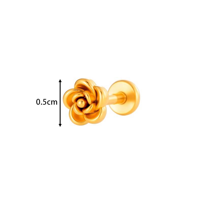 Boucle D'Oreille Piercing En Acier Inoxydable Étanche Couleur Or (1 Pièce) Image2