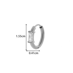 Boucles D'Oreilles Créoles Pour Femme, En Acier Inoxydable Doré, Avec Zircon Et Motif Cœur (1 Pièce). h5 Image2