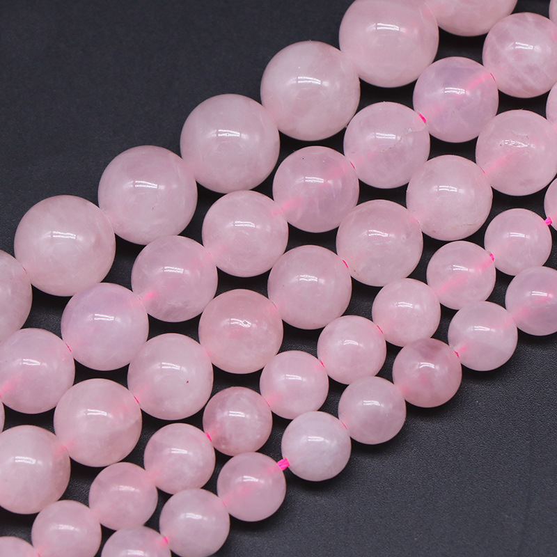 1 Chaîne De Perles En Cristal De Quartz Rose Du Brésil Image3