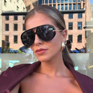 1 Paire De Lunettes De Soleil Simples Pour Femmes, Couleur Unie Et Décontractée h5 Image3