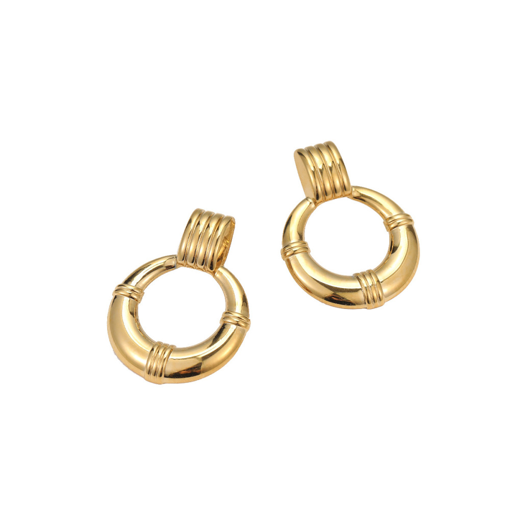 Boucles D'Oreilles Puces Pour Femmes, Luxueuses, Rétro, Géométriques, En Acier Inoxydable Étanche. Image5
