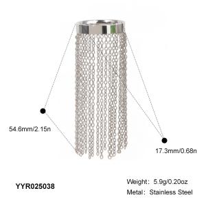 Bagues Tendance Imperméables En Acier Inoxydable Avec Pompon (1 Pièce) h5