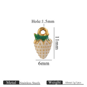Pendentif Femme Étanche En Acier Inoxydable, Motif Fraise, À Faire Soi-Même (1 Pièce) h5 