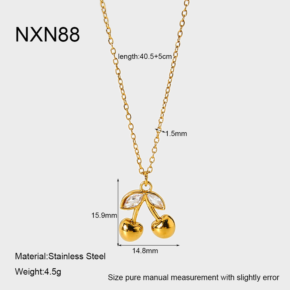 Colliers Pendentifs Pour Femmes, Collection Romantique Sweet Plant, En Acier Inoxydable Étanche, Couleur Or Et Zircon. 