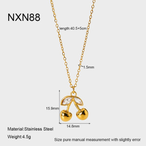 Colliers Pendentifs Pour Femmes, Collection Romantique Sweet Plant, En Acier Inoxydable Étanche, Couleur Or Et Zircon. h5 