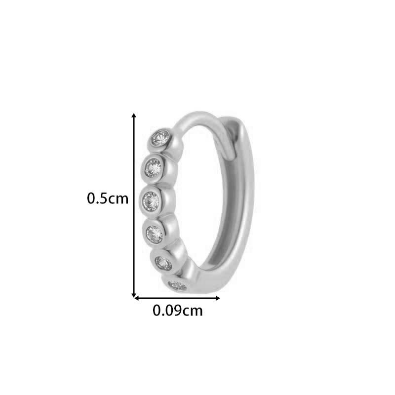 Boucles D'Oreilles Créoles Rectangulaires Exquises En Cuivre Doré Et Zircon Pour Femme Image2