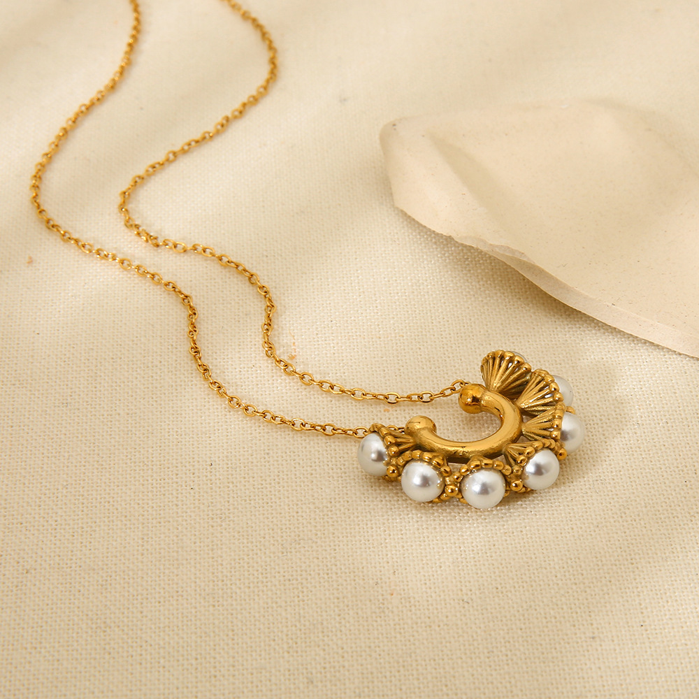 Colliers Pendentifs Géométriques Simples Pour Femmes, En Acier Inoxydable Étanche h5Image3