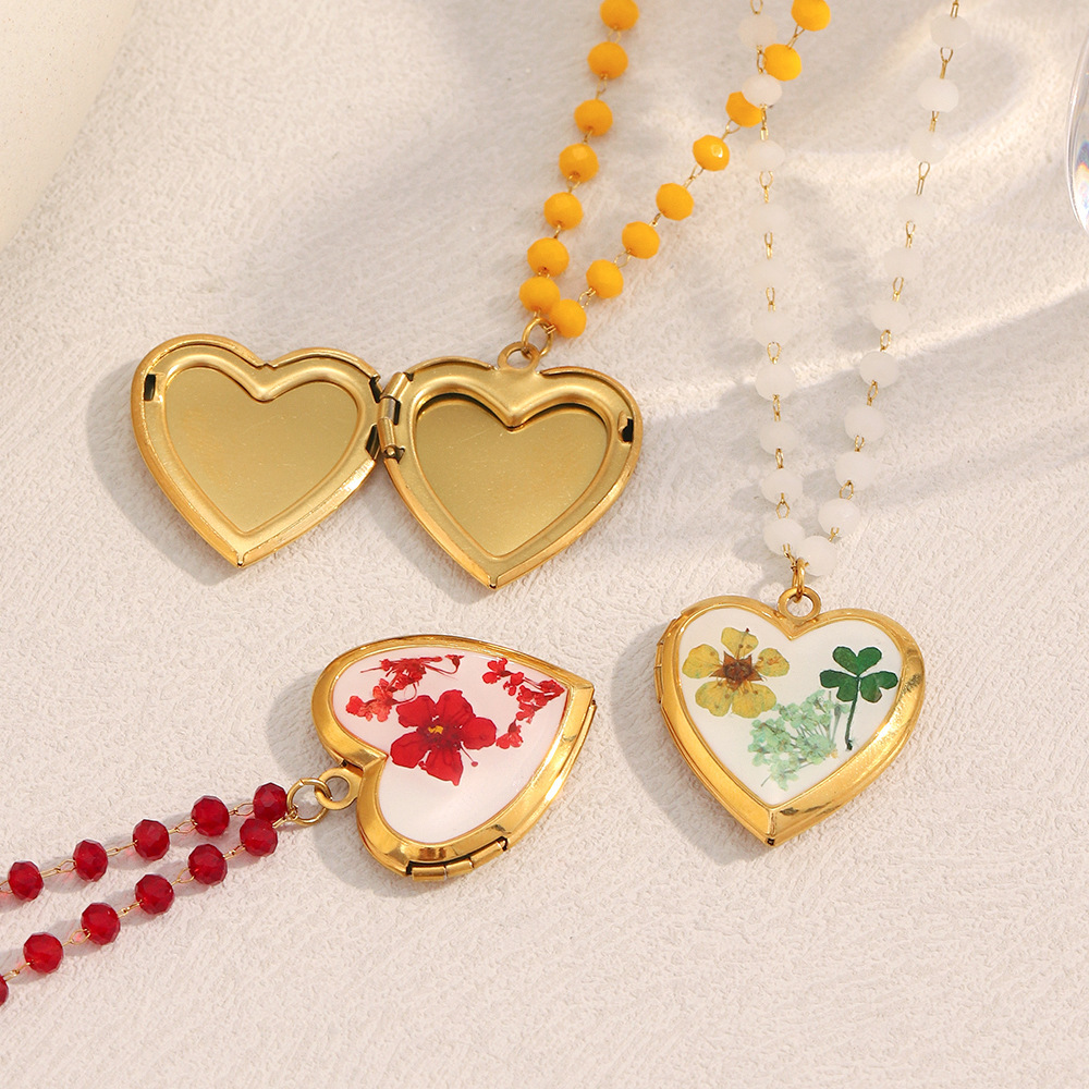 Colliers Pendentifs Pour Femmes En Acier Inoxydable Étanche, Légers Et Luxueux, En Forme De Cœur Image2