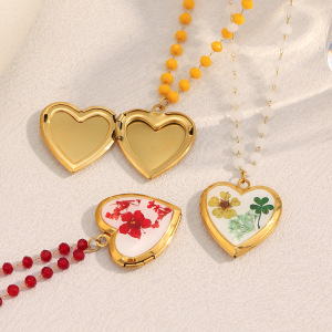 Colliers Pendentifs Pour Femmes En Acier Inoxydable Étanche, Légers Et Luxueux, En Forme De Cœur h5 Image2