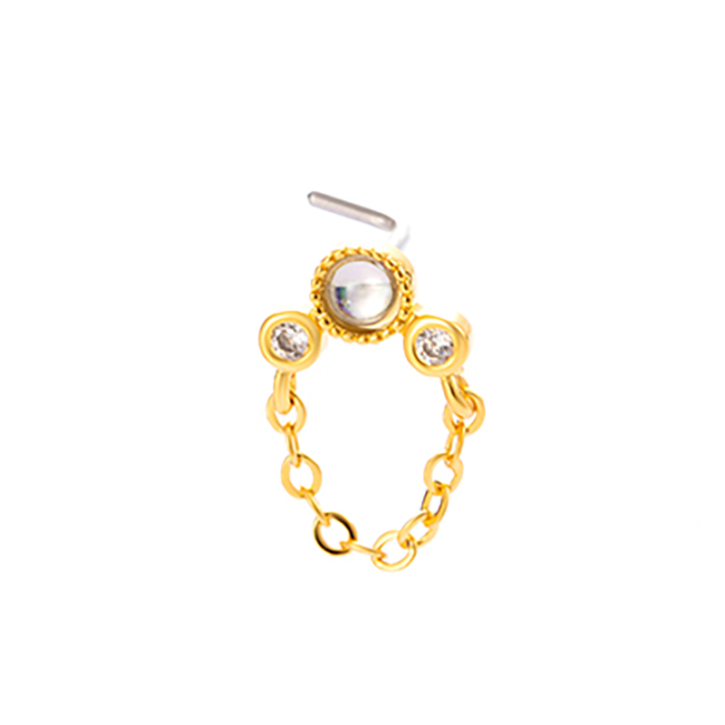 1 Pièce De Piercing De Nez En Zircon Couleur Cuivre Doré 