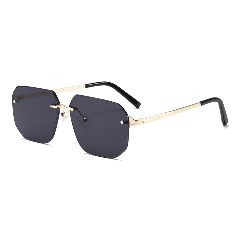 1 Paire De Lunettes De Soleil Simples En Métal De Couleur Unie Pour Femmes