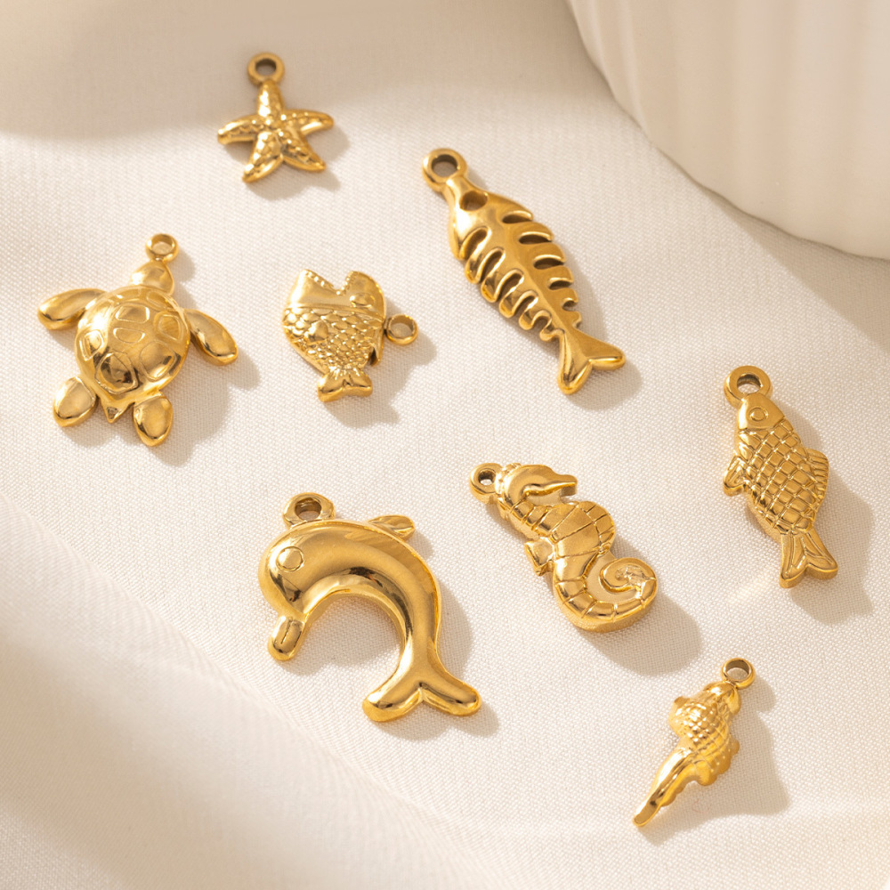 Pendentif Oceanic En Acier Inoxydable Étanche Couleur Or (1 Pièce) Image3