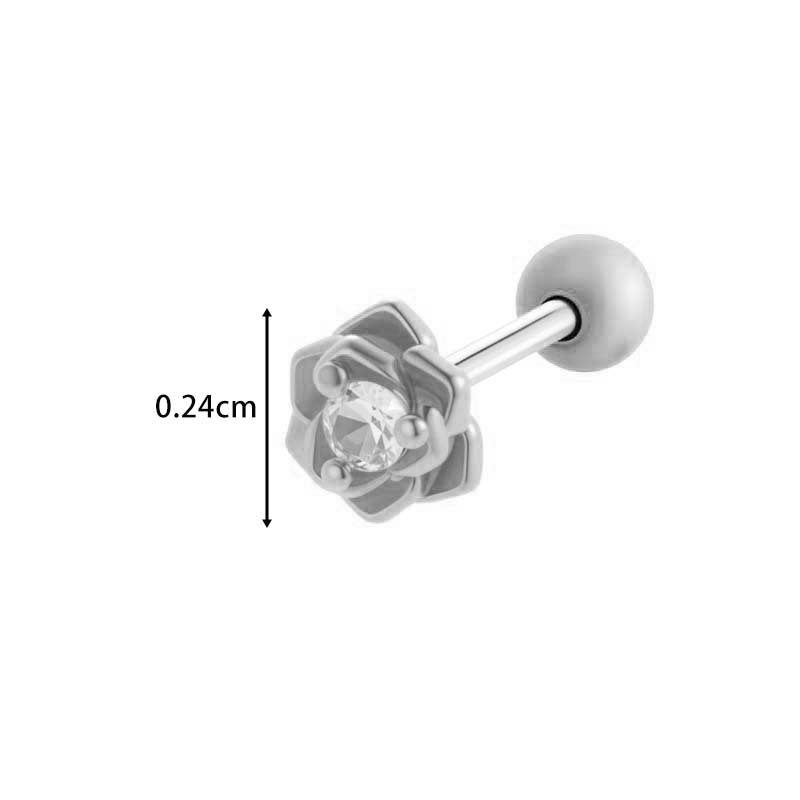 Boucles D'Oreilles Élégantes En Forme De Fleur, Couleur Cuivre Et Or, Zircon, Pour Femme, 1 Pièce Image2