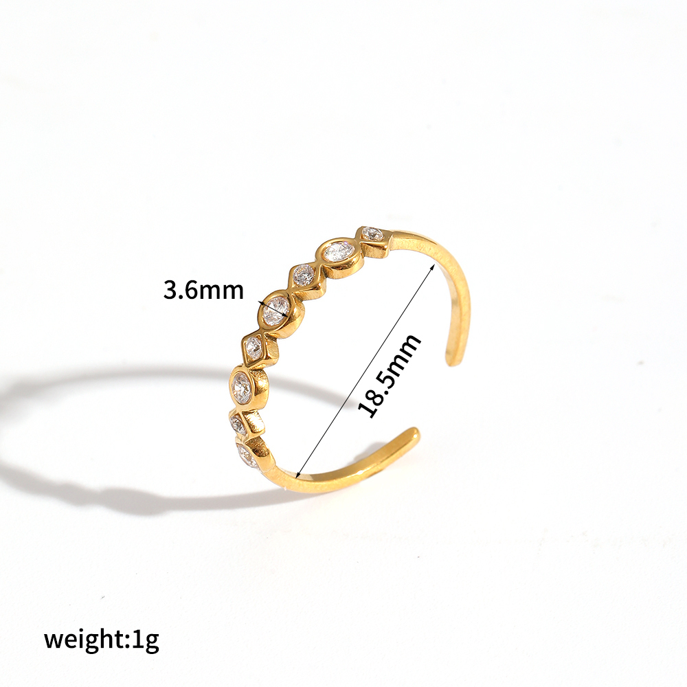 Ensemble De 1 Bague Géométrique En Acier Inoxydable Étanche Couleur Or Image3