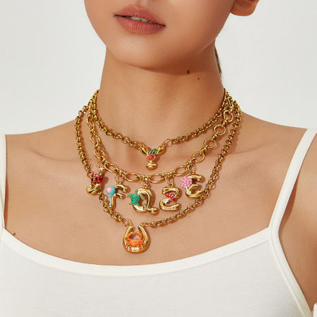 Collier pendentif tortue de vacances en acier inoxydable étanche pour femme (1 pièce) - Collection romantique 2