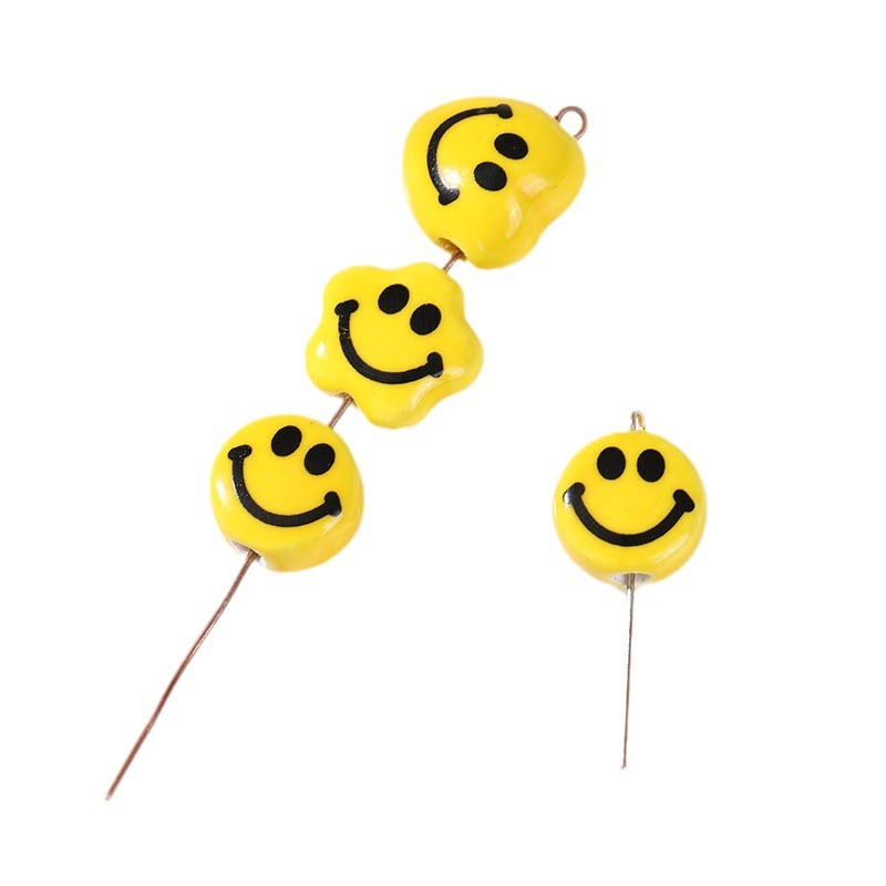 1 Pièce De Perles En Céramique À Visage Souriant, Série Simple h5Image5