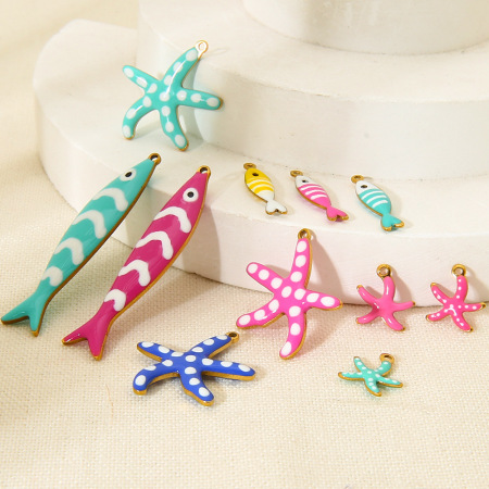 Pendentif DIY étanche en acier inoxydable en forme de poisson (1 pièce)