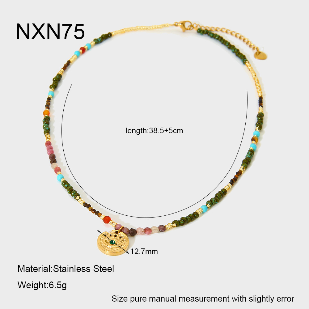 Colliers Pendentifs Pour Femmes En Pierres Naturelles Couleur Or 