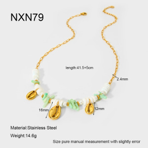 Collier Pendentif En Acier Inoxydable Doré, Étanche, En Forme De Coquillage h5 