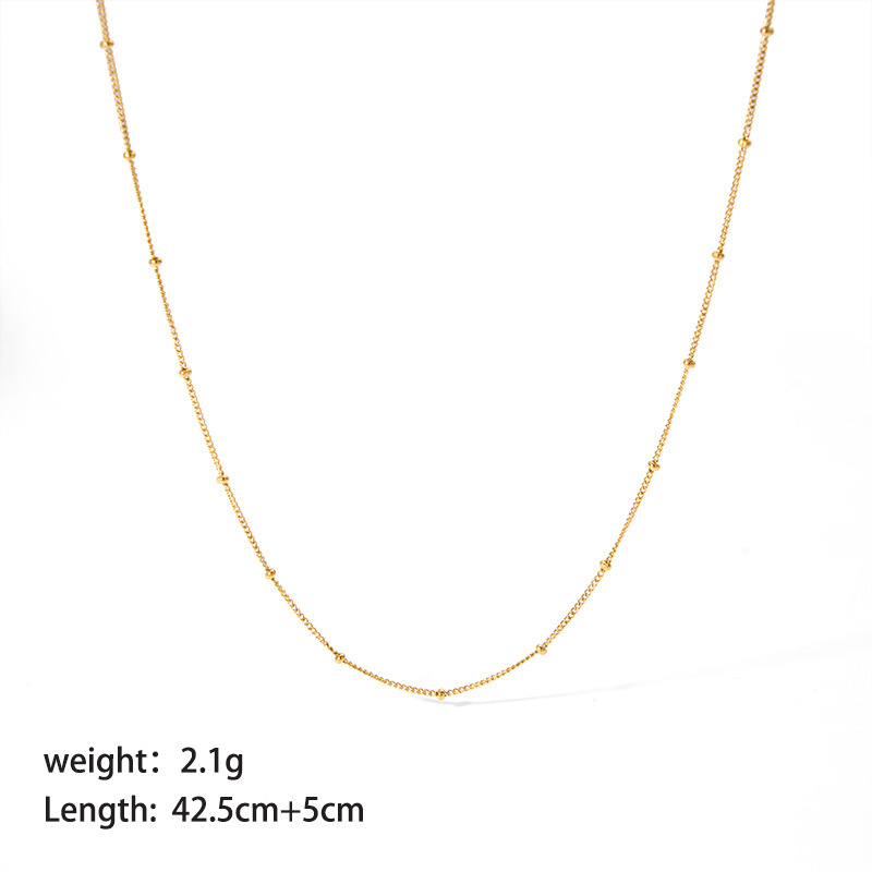 Collier Classique En Acier Inoxydable Étanche Couleur Or (1 Pièce) 