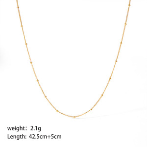 Collier Classique En Acier Inoxydable Étanche Couleur Or (1 Pièce) h5 