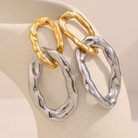 1 paire de boucles d'oreilles pendantes ovales modernes pour femmes