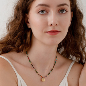 Colliers Pendentifs Pour Femmes En Pierres Naturelles Couleur Or h5 Image2