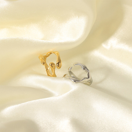 Bague minimaliste étanche en acier inoxydable couleur or (1 pièce) 2
