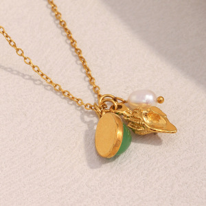 Collier Pendentif Femme Polyvalent En Acier Inoxydable Étanche Avec Motif Coquillage h5 Image3