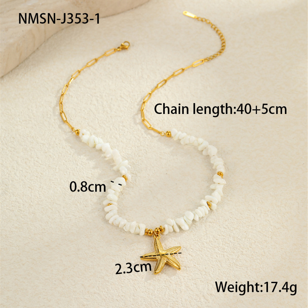 Colliers Pendentifs Géométriques Pour Femmes, En Acier Inoxydable Étanche, Couleur Or, Motif Vacances 