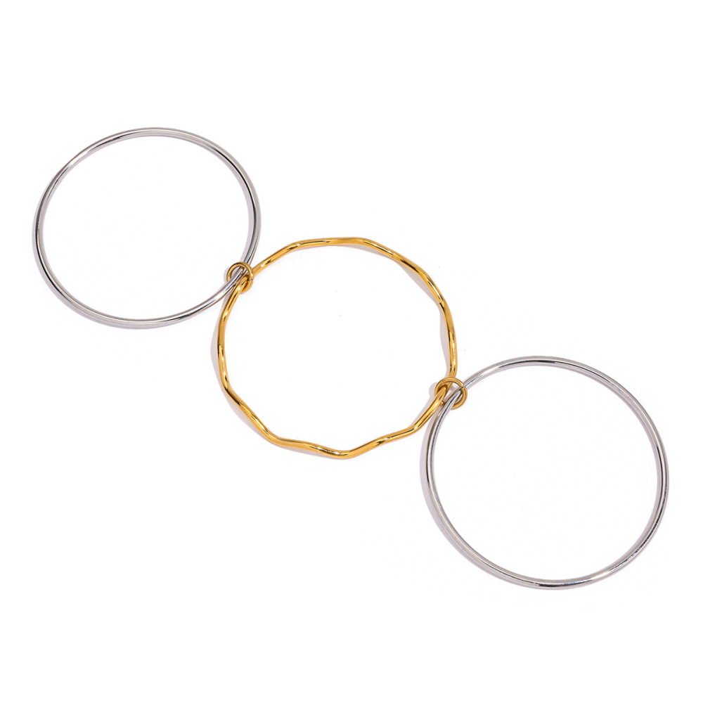 1 Bracelet Moderne Pour Femme Couleur Or Et Argent Image5