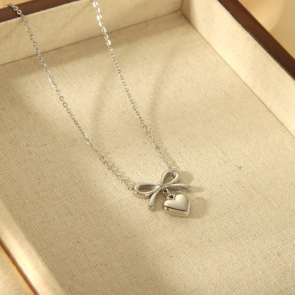 Colliers Pendentifs Pour Femmes En Acier Inoxydable Doré, Motif Cœur h5Image3