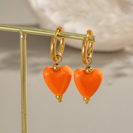 1 paire de boucles d'oreilles pendantes en forme de cœur
