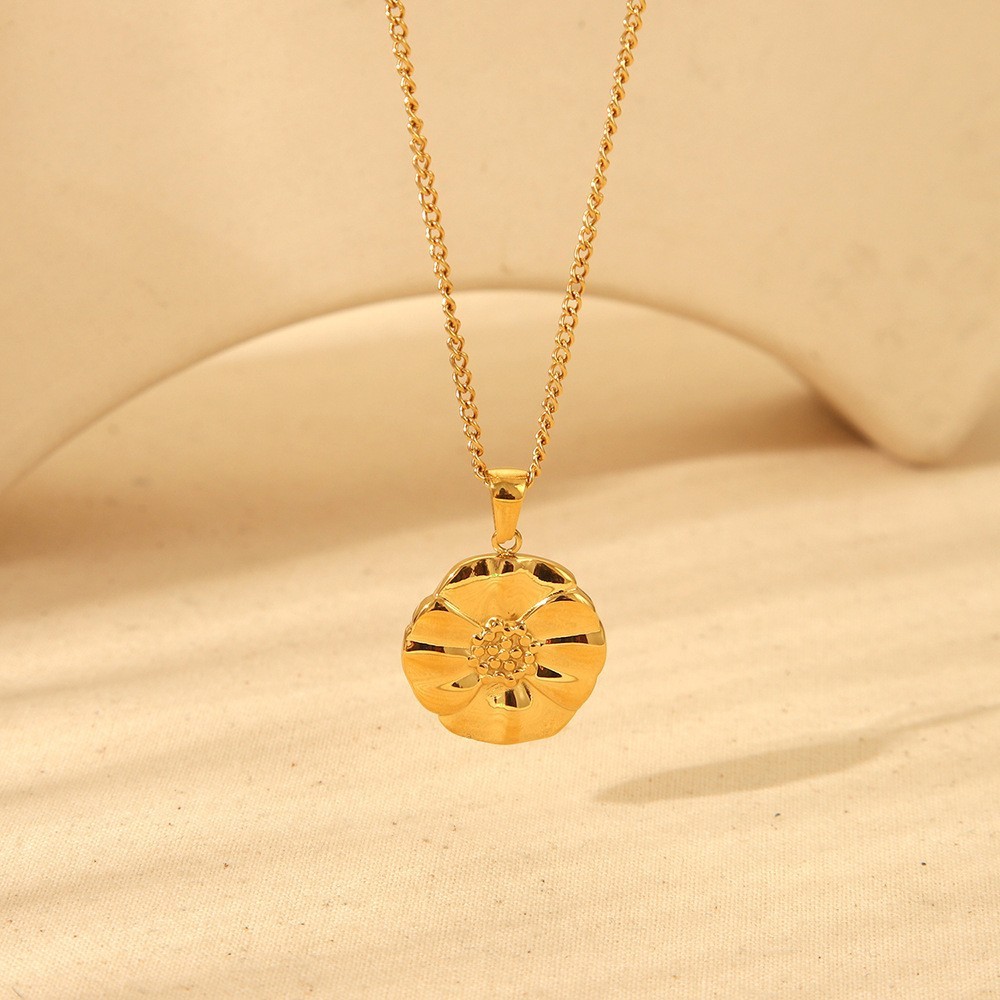 Colliers Pendentifs Pour Femmes Daily Chain En Acier Inoxydable Étanche Couleur Or Image3