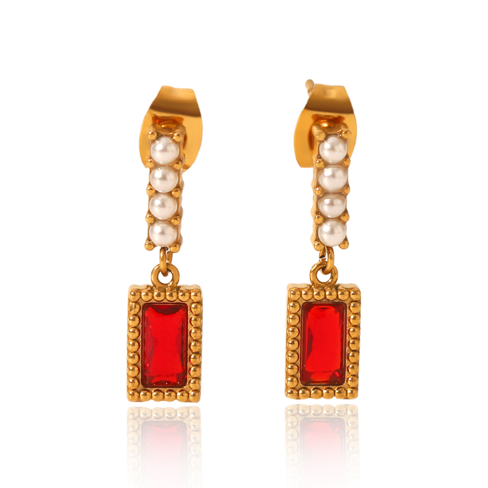 Boucles D'Oreilles Puces Pour Femmes, En Acier Inoxydable Imperméable, Couleur Or, Avec Pompon Et Zircon. 
