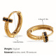 EH1125BKG Boucles d'oreilles créoles en or et diamants noirs Image2