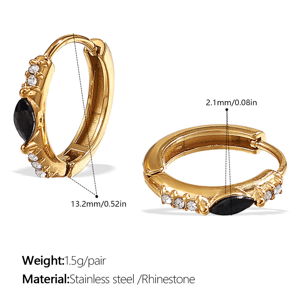 1 Paire De Boucles D'Oreilles Créoles En Acier Inoxydable Étanche Couleur Or 