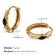 Boucles d'oreilles créoles en or et diamants noirs 