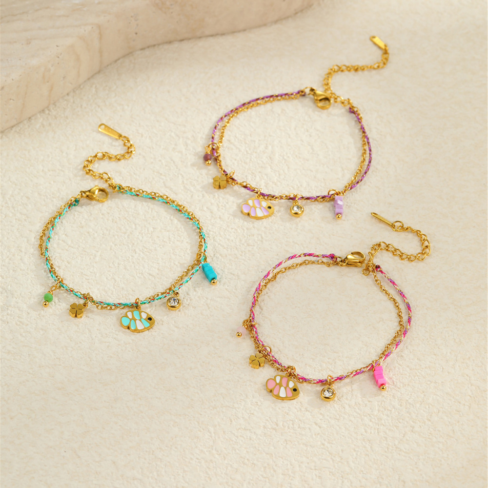 Bracelets À Breloques Pour Femmes, Simples, En Acier Inoxydable, Étanches, Avec Motifs D'Animaux De Vacances Image2