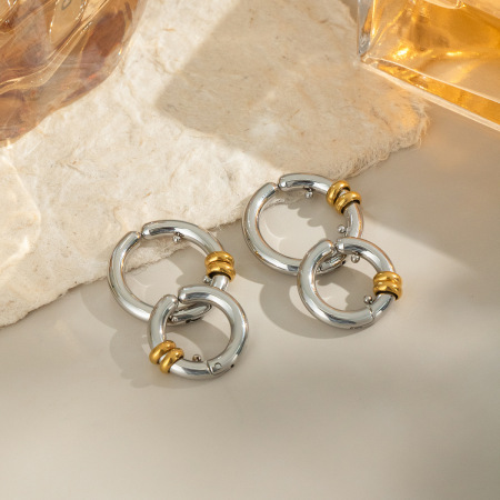 1 paire de manchettes d'oreille étanches en acier inoxydable de couleurs assorties 2