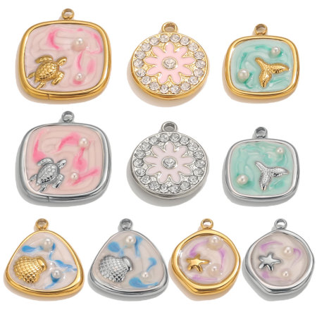 Pendentif femme étanche en acier inoxydable, à monter soi-même (1 pièce) 2