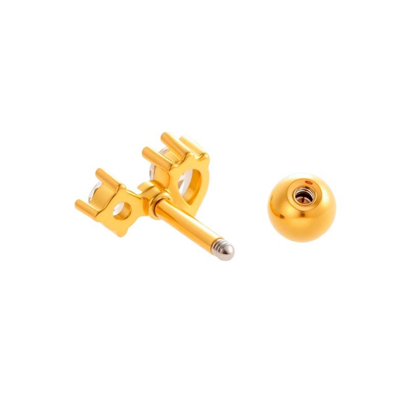 Boucles D'Oreilles Piercing En Forme De Chat, Couleur Cuivre Or Et Zircon, Pour Femme, 1 Pièce h5Image6