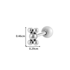 Boucles D'Oreilles Piercing Femme, Simples, Annulaires, En Acier Inoxydable, Étanches, Couleur Or, Avec Zircon (1 Pièce). h5 Image2