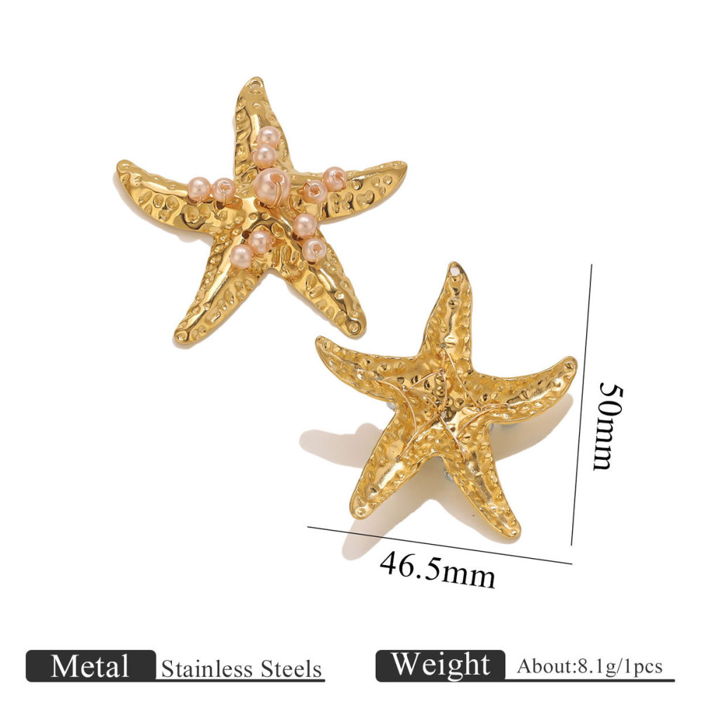 Pendentif Femme Étanche En Acier Inoxydable, Motif Étoile De Mer (1 Pièce) 