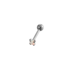 Boucles D'Oreilles Piercing Femme En Acier Inoxydable Doré, Opale Polychrome (1 Pièce) h5